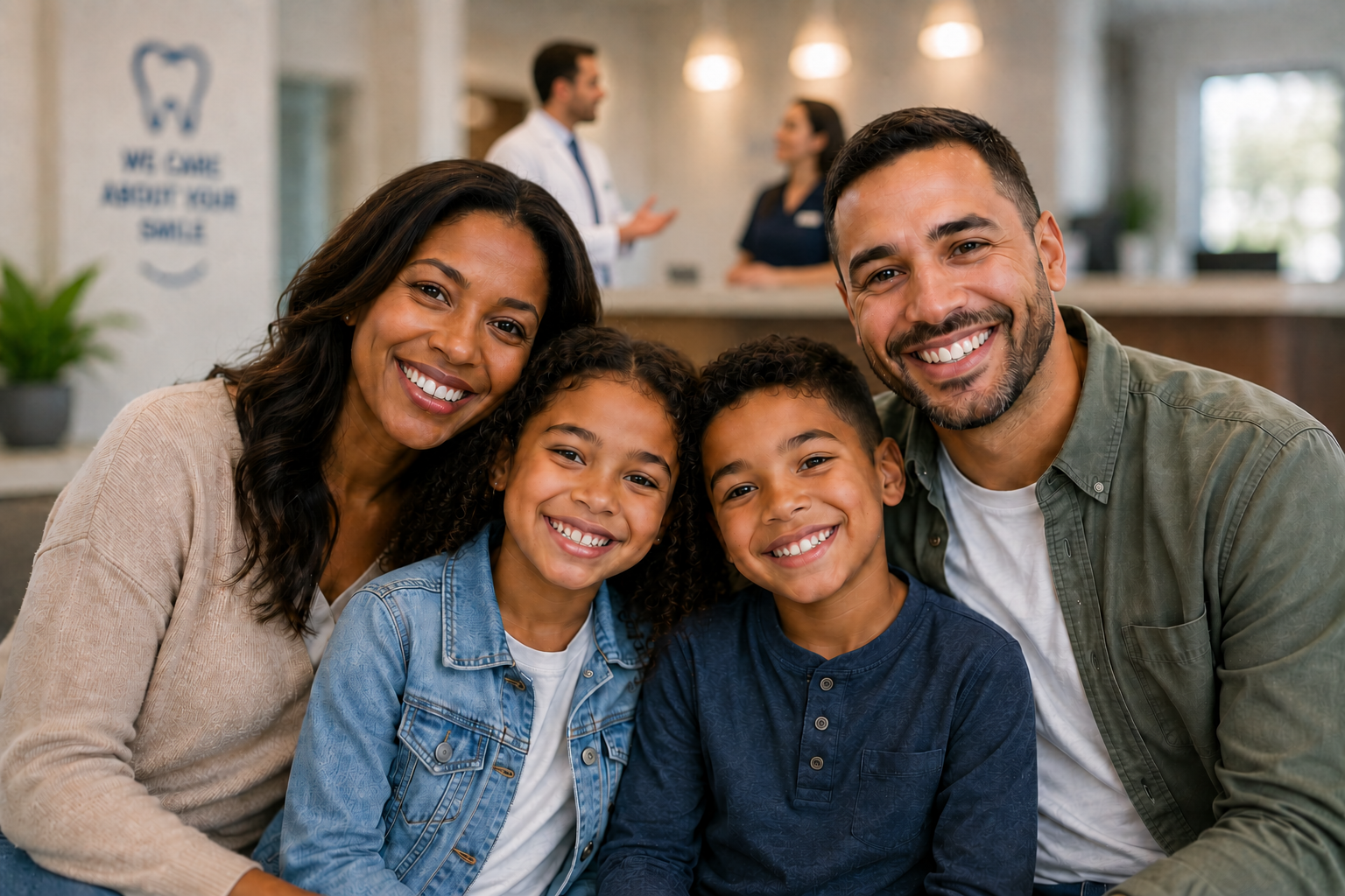 A happy multi-generational family smiling together
